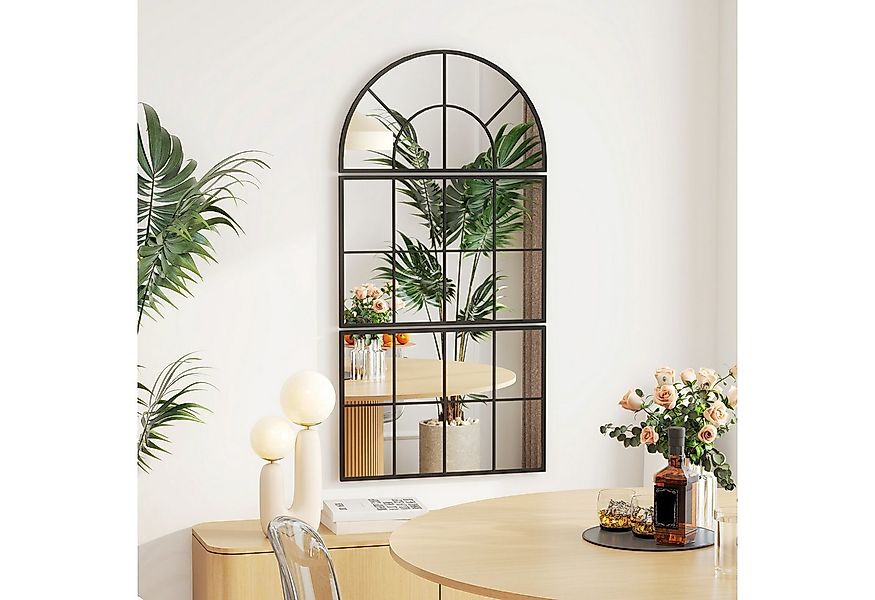 HOMCOM Wandspiegel mit Metallrahmen, dekorative Fensterspiegel (Hängespiege günstig online kaufen