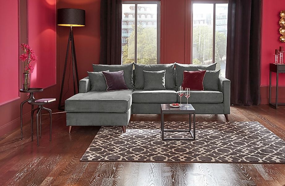 Home affaire Ecksofa "Renesse L-Form" lose Kissen, Keder an Sitzkissen günstig online kaufen