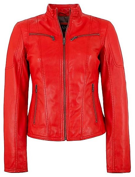 Jilani Lederjacke Gauri Echtleder Damen Lederjacke Lammnappa helles rot günstig online kaufen