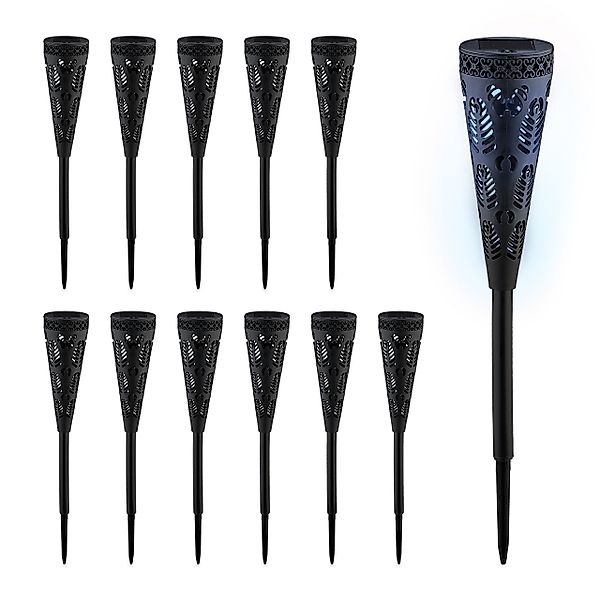 relaxdays LED Solarleuchte Solarlampen-Set mit Lichteffekt, günstig online kaufen