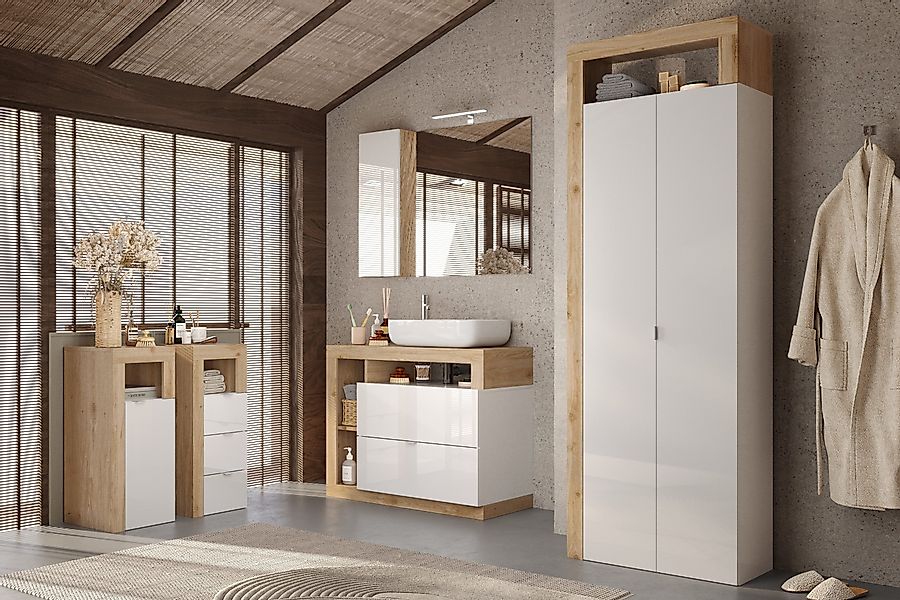 welltime Unterschrank "Hamburg Höhe 78 cm, Breite 35 cm, Badkommode mit 3 S günstig online kaufen