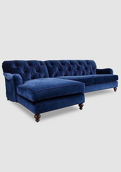 Xlmoebel Ecksofa Blaues Chesterfield Ecksofa mit Polsterung und Textilbezug günstig online kaufen