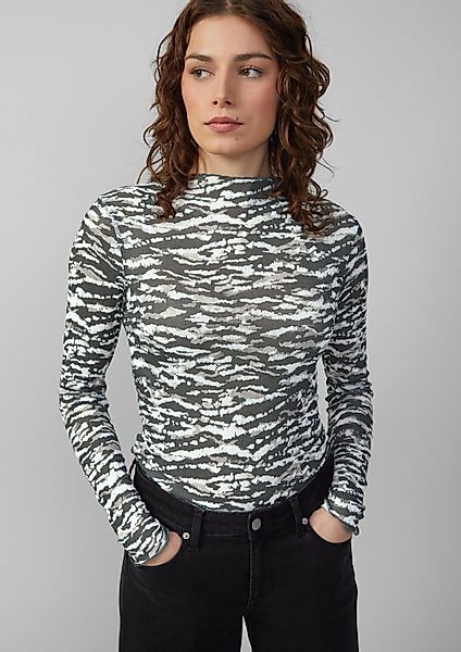 QS Langarmshirt T-Shirt Leicht transparentes Longsleeve günstig online kaufen