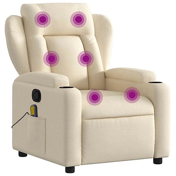 vidaXL Massage-Relaxsessel Cremefarbener Stoff 3205571 günstig online kaufen