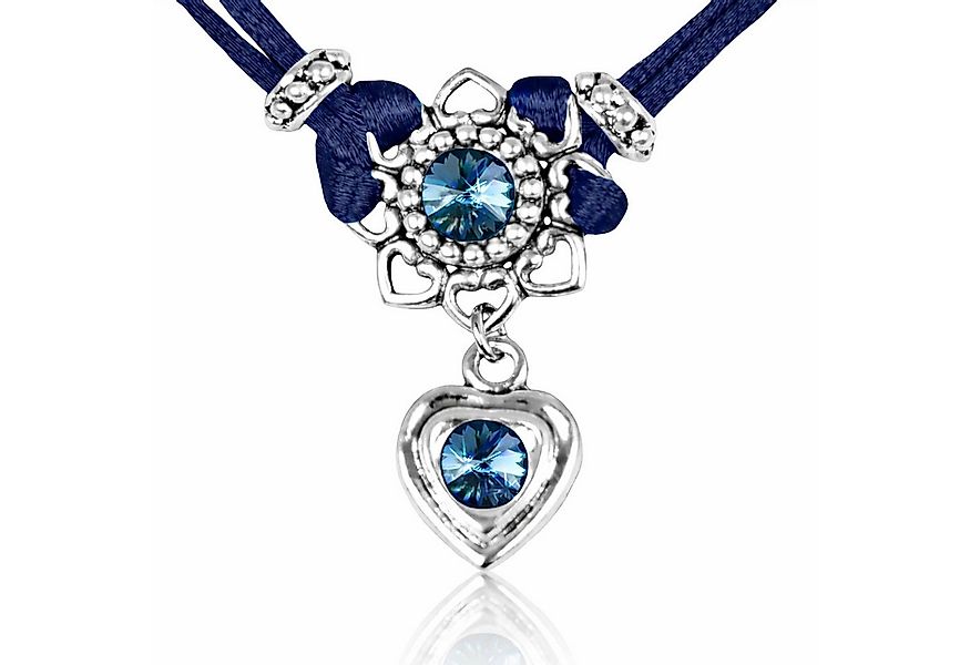 LUISIA® Kette mit Anhänger Chiara mit Herzblüte, Strassherz und Premium Kri günstig online kaufen