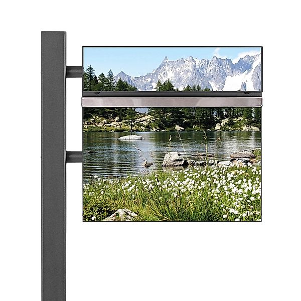 Banjado Standbriefkasten Anthrazit 45x120x16.5cm Groß Inkl. Montagematerial günstig online kaufen