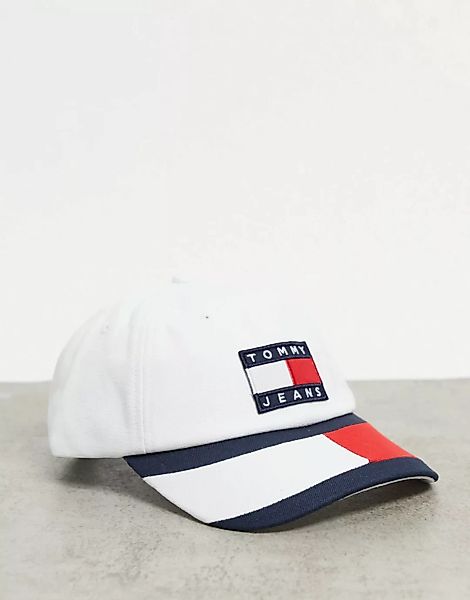 Tommy Jeans – Kappe mit Flaggenlogo in Weiß günstig online kaufen