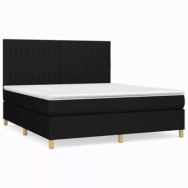 furnicato Bett Boxspringbett mit Matratze Schwarz 180x200 cm Stoff (1-tlg) günstig online kaufen