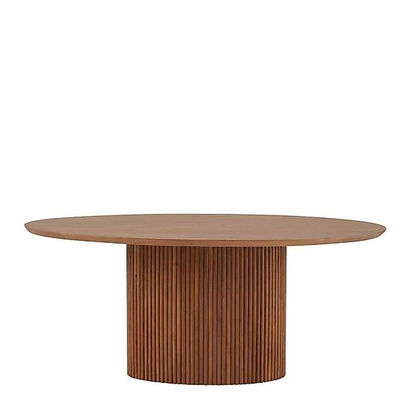 Esszimmertisch oval modern aus Akazie Massivholz Schweizer Kante günstig online kaufen