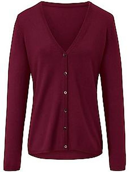 Strickjacke tiefem V-Ausschnitt Peter Hahn rot günstig online kaufen