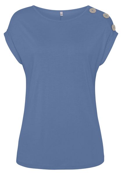 Buffalo Kurzarmshirt mit Zierknöpfen, bequemes T-Shirt aus Jersey, Basic günstig online kaufen