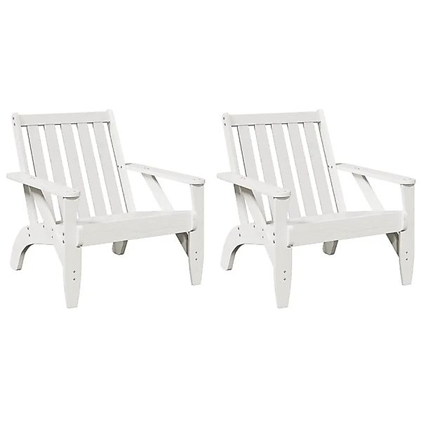vidaXL Adirondack-Gartenstühle 2Stk Weiß 75x77x77cm Massivholz Kiefer 85933 günstig online kaufen