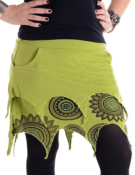 Vishes Zipfelrock Lagenlook Minirock aus Baumwolle günstig online kaufen
