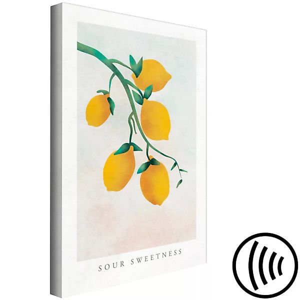 Wandbild Zitrusfrüchte - Zeichnung eines Zitronenbaumzweigs XXL günstig online kaufen