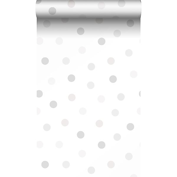 Origin Wallcoverings Tapete Punktmuster Crème-Beige Hellgrau und Silbergrau günstig online kaufen