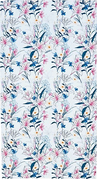done. Strandtuch "White Flowers" Badetuch, Blumen Motiv, Reisverschluss-Tas günstig online kaufen