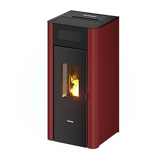 Freepoint Pelletofen Amaranto Pelletöfen Stahl Bordeaux 8,5 kW mit Automati günstig online kaufen