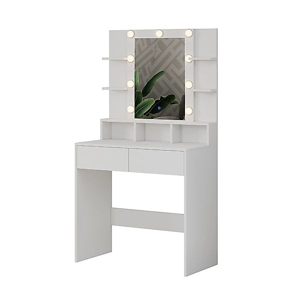 Vicco Schminktisch Taylor Weiß 80 cm mit LED Beleuchtung günstig online kaufen