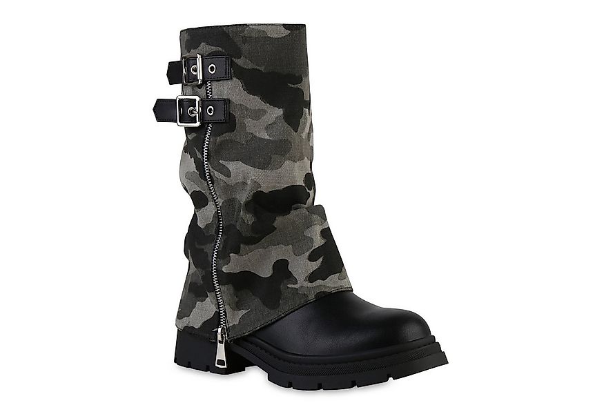 VAN HILL 841799 Stiefel Damen Leicht Gefüttert Bikerstiefel Stiefel Zipper günstig online kaufen