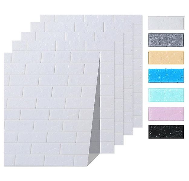 HOOZ Wandpaneel 5x Wandpaneele 3D-Ziegelsteinoptik 77x70x0,5 cm selbstklebe günstig online kaufen