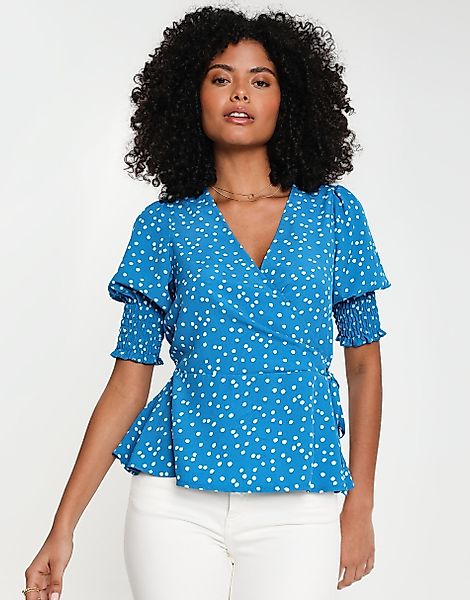 Threadbare Wickelshirt mit kurzen Ärmeln günstig online kaufen