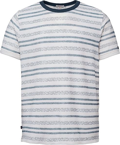 Cast Iron T Shirt Streifen Gebrochenes Weiß - Größe M günstig online kaufen