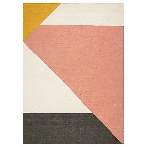 Stripes blocks Kelim Teppich rosa 200 x 300cm günstig online kaufen