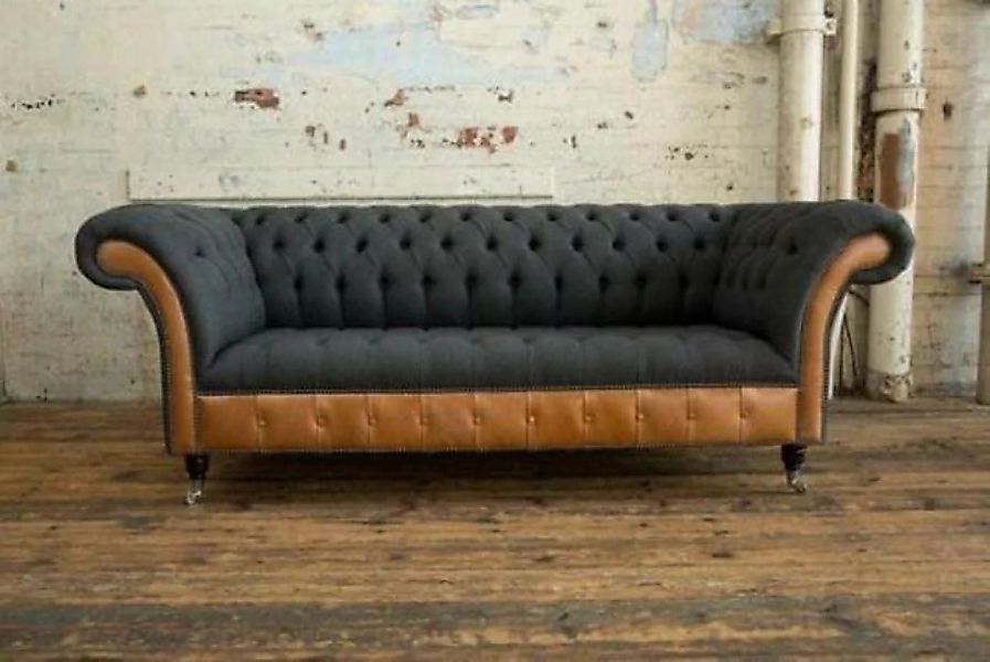 JVmoebel 3-Sitzer Bi Material Chesterfield Couch 3 Sitzer Couch mit Leder u günstig online kaufen