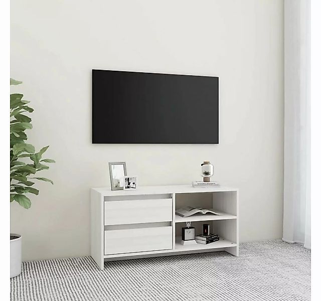 furnicato TV-Schrank Weiß 80x31x39 cm Massivholz Kiefer günstig online kaufen