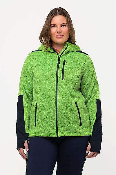 Ulla Popken Sweatjacke Fleecejacke Reflektordruck Kapuze günstig online kaufen