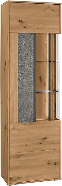 set one by Musterring Vitrine Deltona mit Sandsteinelement, inkl. Beleuchtu günstig online kaufen