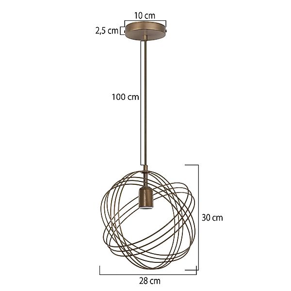 Hängeleuchte Mekik, altgold, Metall, Ø 28 cm günstig online kaufen