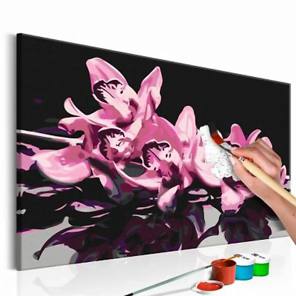 artgeist Malen nach Zahlen Rosarote Orchidee (schwarzer Hintergrund) mehrfa günstig online kaufen