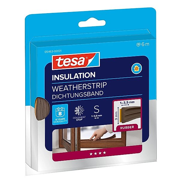 tesa® Insulation Dichtungsband E-Profil Braun 6 m günstig online kaufen