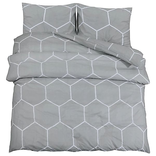 vidaXL Bettwäsche-Set Grau 260x240 cm Baumwolle 136453 günstig online kaufen