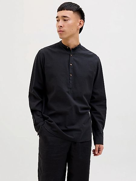 Jack & Jones Langarmhemd "JJESUMMER HALF PLACKET SHIRT LS SN", mit Bandkrag günstig online kaufen