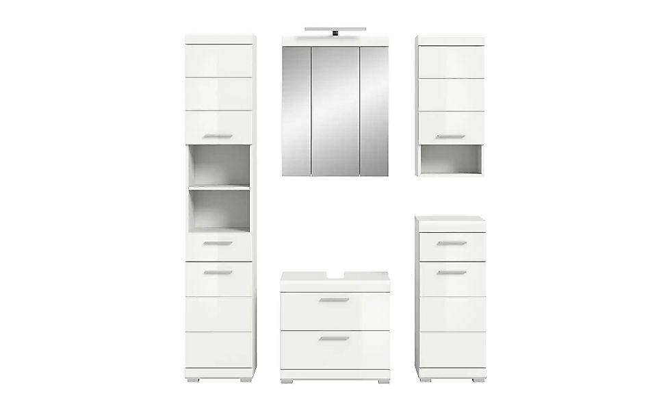 Badmöbel-Set 5 teilig  Schloonsee ¦ weiß ¦ Maße (cm): B: 164 H: 191 Schränk günstig online kaufen