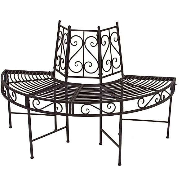 Baumbank-Hälfte aus Metall 3-Sitzer Rost 80 x 62 x 122 cm günstig online kaufen