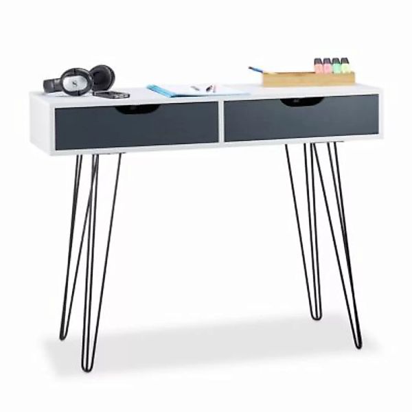 relaxdays Schreibtisch mit Schubladen weiß-kombi günstig online kaufen