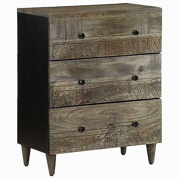 vidaXL Aktenschrank Sideboard Hellgrau 60x33,5x75 cm Massivholz Mango günstig online kaufen