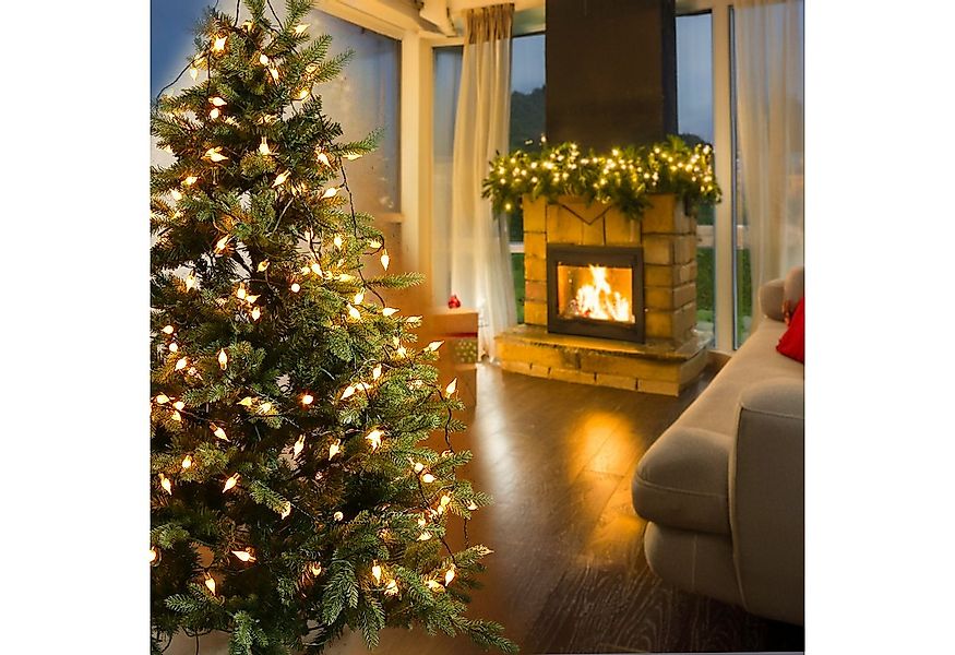 MARELIDA LED-Lichterkette Vintage 240 Mini Kristall Birnen 8 Funkt. 24m Wei günstig online kaufen