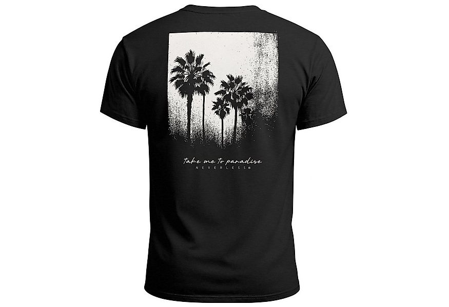 Neverless Print-Shirt Herren T-Shirt Backprint Sommer-Shirt mit Palmen Rück günstig online kaufen