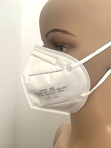 BURI Verkleidungsmaske 30x FFP2 NR Mundschutz weiß Feinstaubmaske CE2163 günstig online kaufen