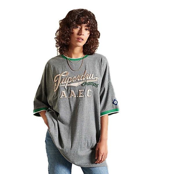 Superdry Collegiate Oversized Kurzarm T-shirt XS Rich Charcoal Marl günstig online kaufen