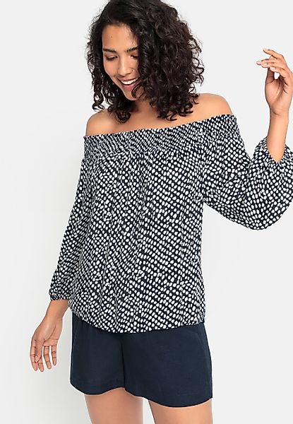 LASCANA Carmenbluse in leichter Crinkle-Optik, Damenbluse, günstig online kaufen