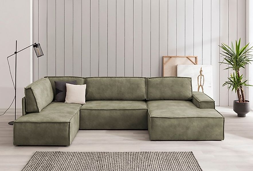 Home affaire Wohnlandschaft »SHERWOOD 329 cm, U-Form, Schlafsofa,«, Schlaff günstig online kaufen