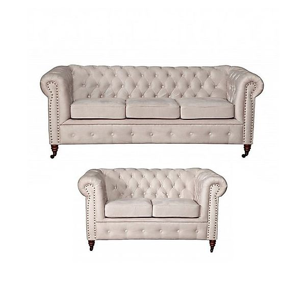 Xlmoebel Sofa Sofa-Garnitur Chesterfield 3+2 Oxford - Neue Polster-Sofa-Set günstig online kaufen