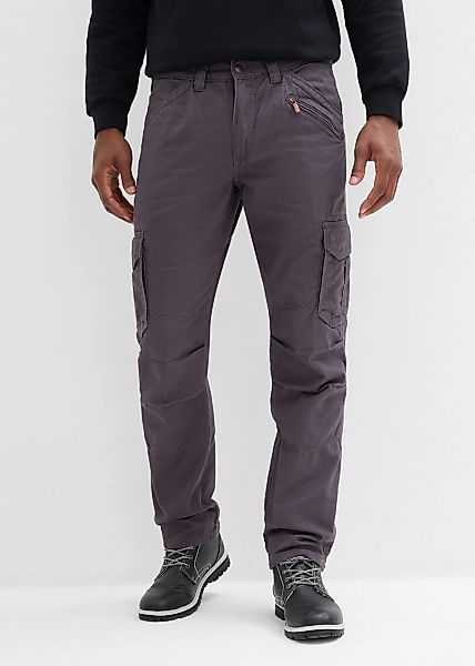 bonprix Cargohose aus Baumwolle, mit Reißverschlussdetail, relaxed fit Pass günstig online kaufen