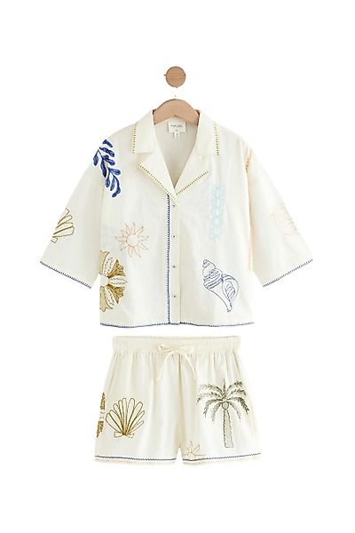 Next Pyjama Durchgeknöpfter kurzer Schlafanzug mit günstig online kaufen