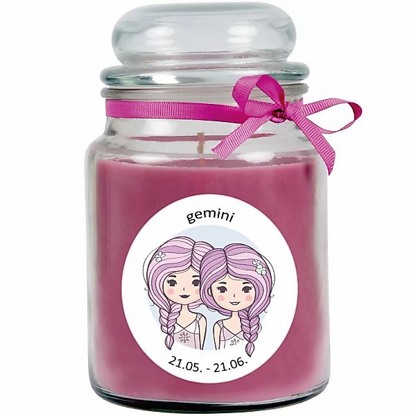 HS Candle Duftkerze & Glas Sternzeichen Lavendel 110 Stunden Zwillinge günstig online kaufen